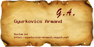 Gyurkovics Armand névjegykártya