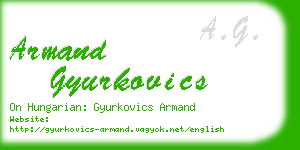 armand gyurkovics business card